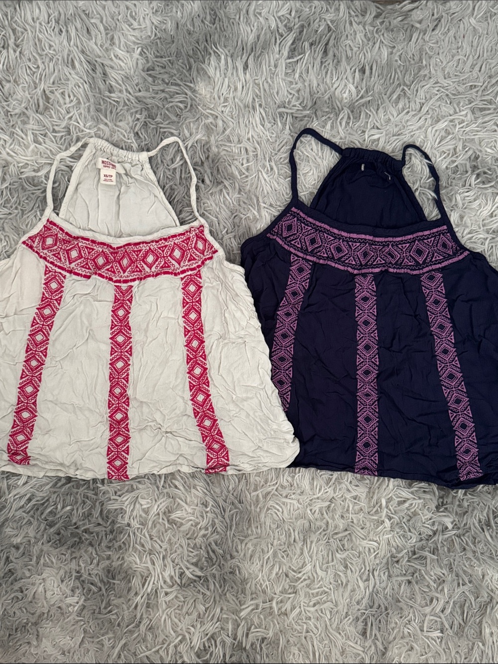 Mossimo Boho Embroidered Halter Tank Top Set (XS)